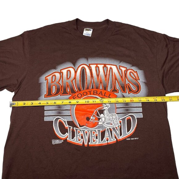 Vintage 1994 Cleveland Browns Single Stitch Tee Shirt NFL Trench Tag- Size XL - Picture 9 of 10